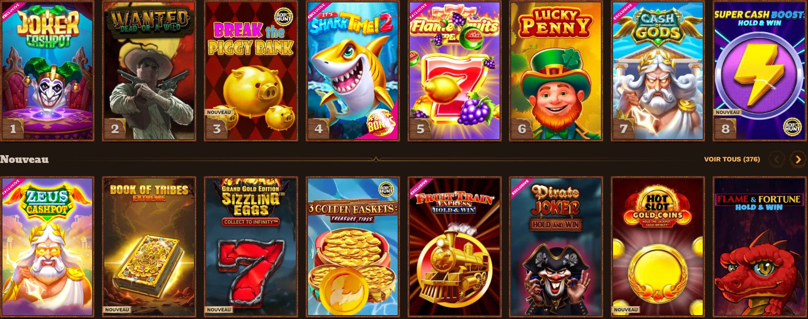 Jeux chez Fat Pirate casino